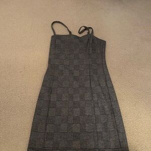 Forever 21 Gray Checkered Mini Dress